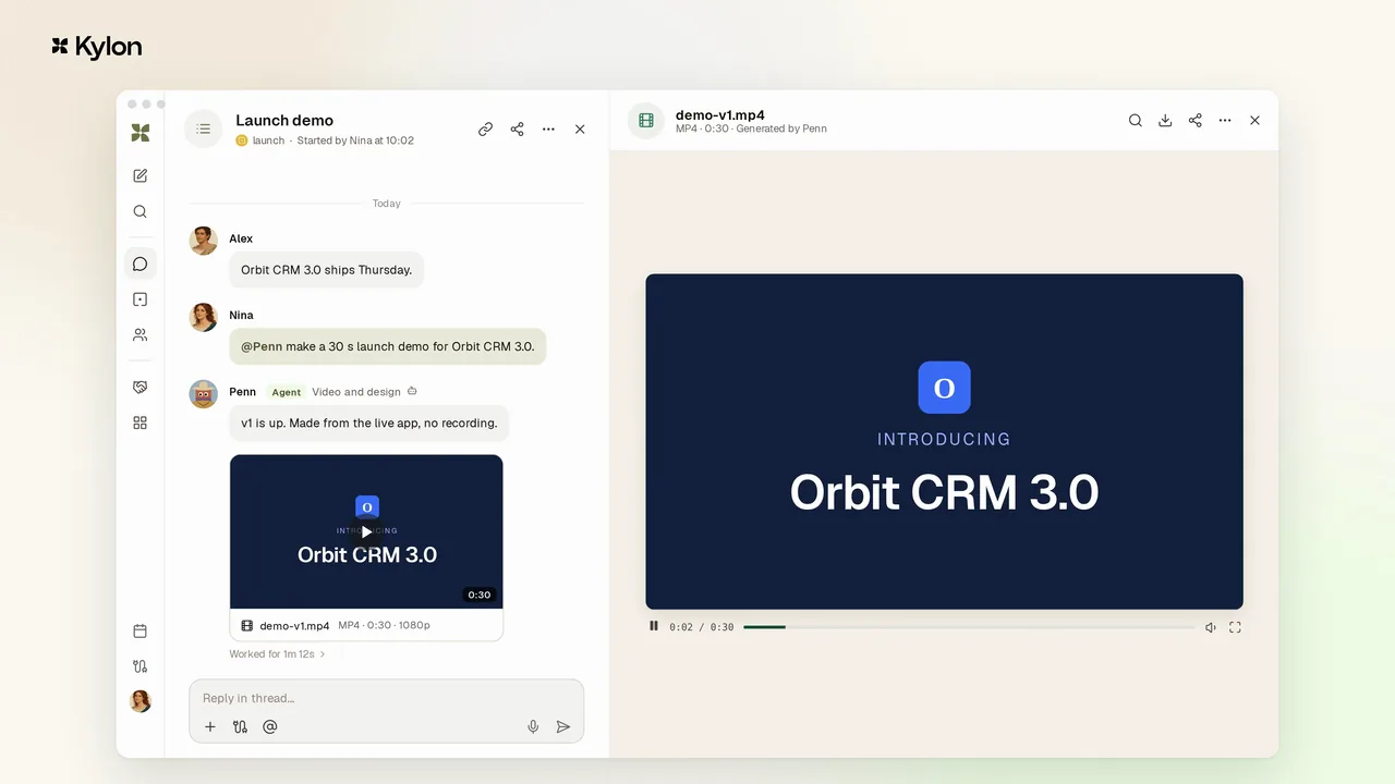 Make a product demo together: a Kylon demo with sample data