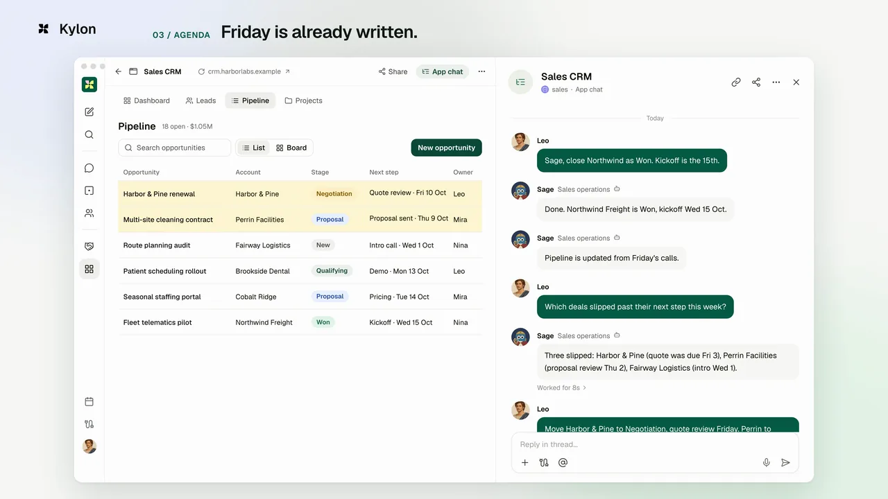 Pipeline review: a Kylon demo with sample data